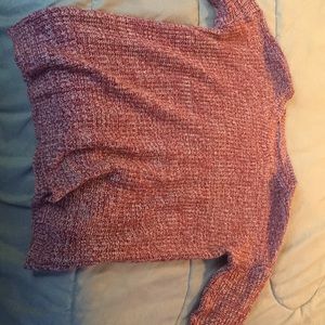 Red crocheted sweater